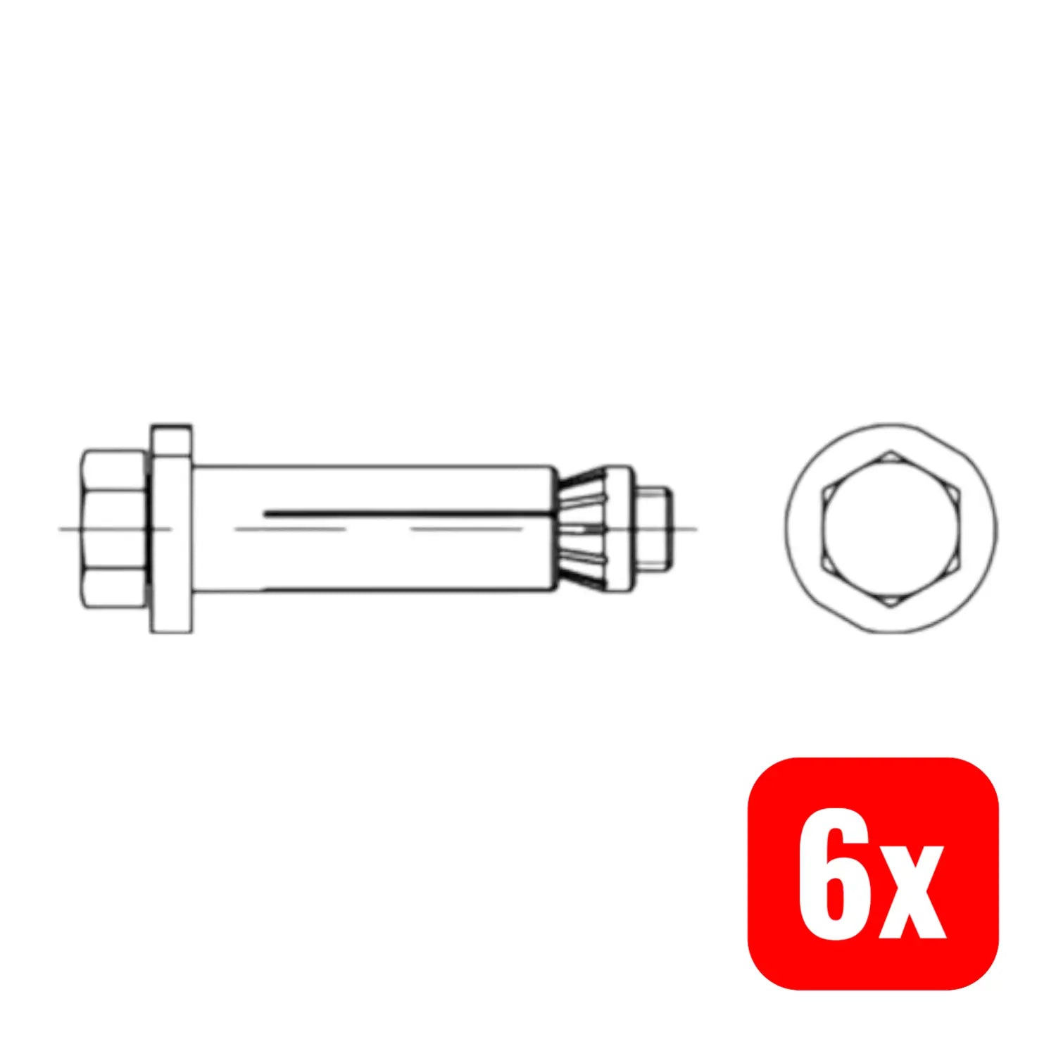 B-Ware Lindapter Schraube Bolzen Hollo Bolt Hb 82031 Stahl Feuerverzinkt 6 Stück - 4051426845153