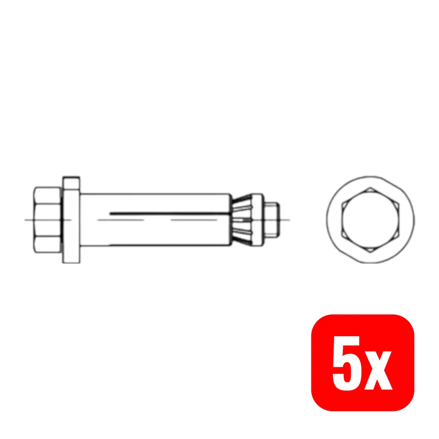 B-Ware Lindapter Schraube Bolzen Hollo Bolt Hb 82031 Stahl Feuerverzinkt 5 Stück - 4051426845153
