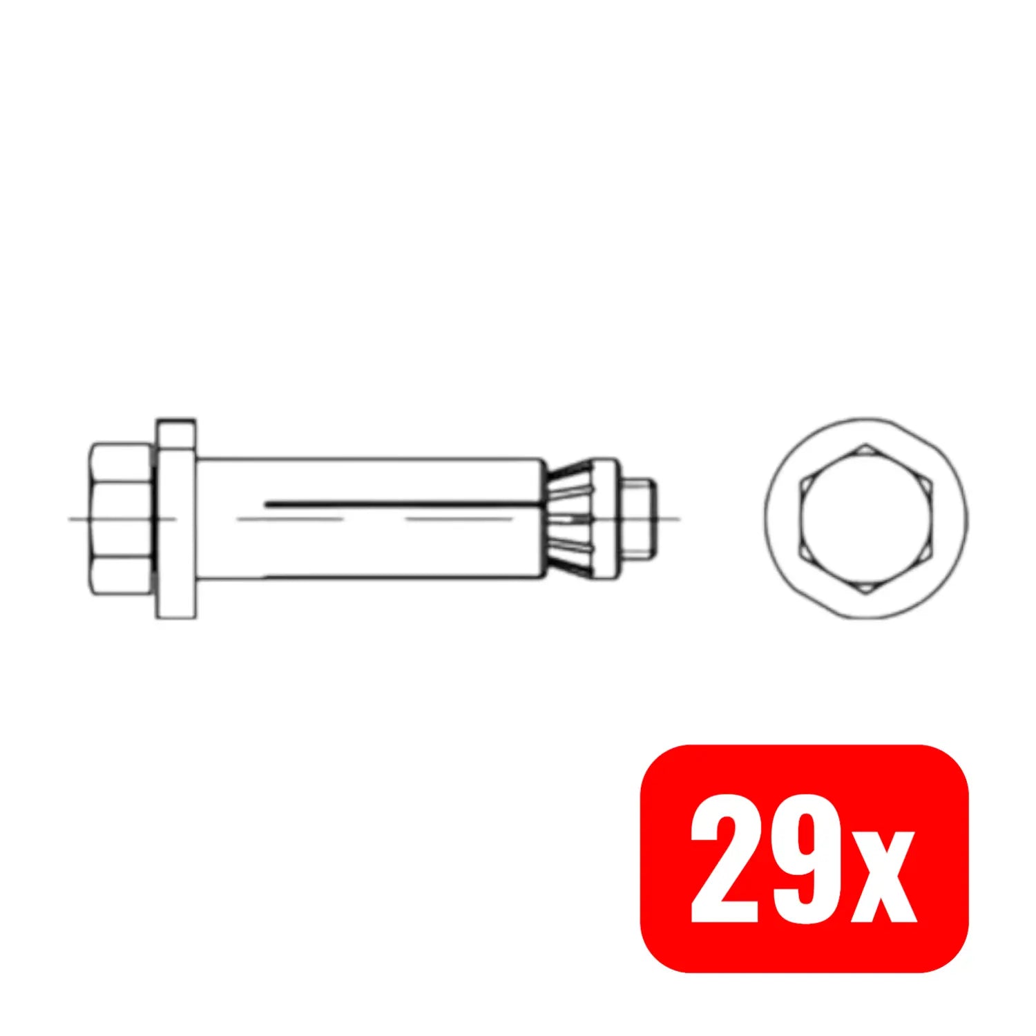 B-Ware Lindapter Schraube Hb 82031 Bolzen Hollo Bolt Stahl Feuerverzinkt 29 Stück - 4051426845153