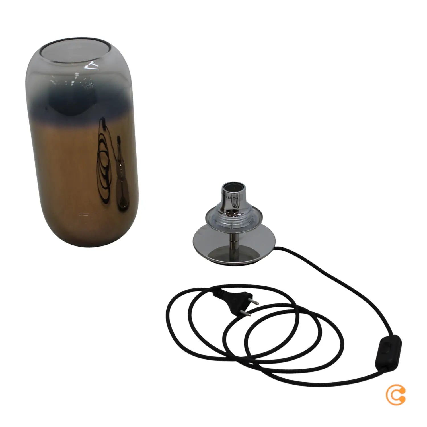 B-Ware Tischleuchte Lampe Gople Mini Leuchte Glas Bronze Tischlampe E14 Led 34 Cm - 8052993064783