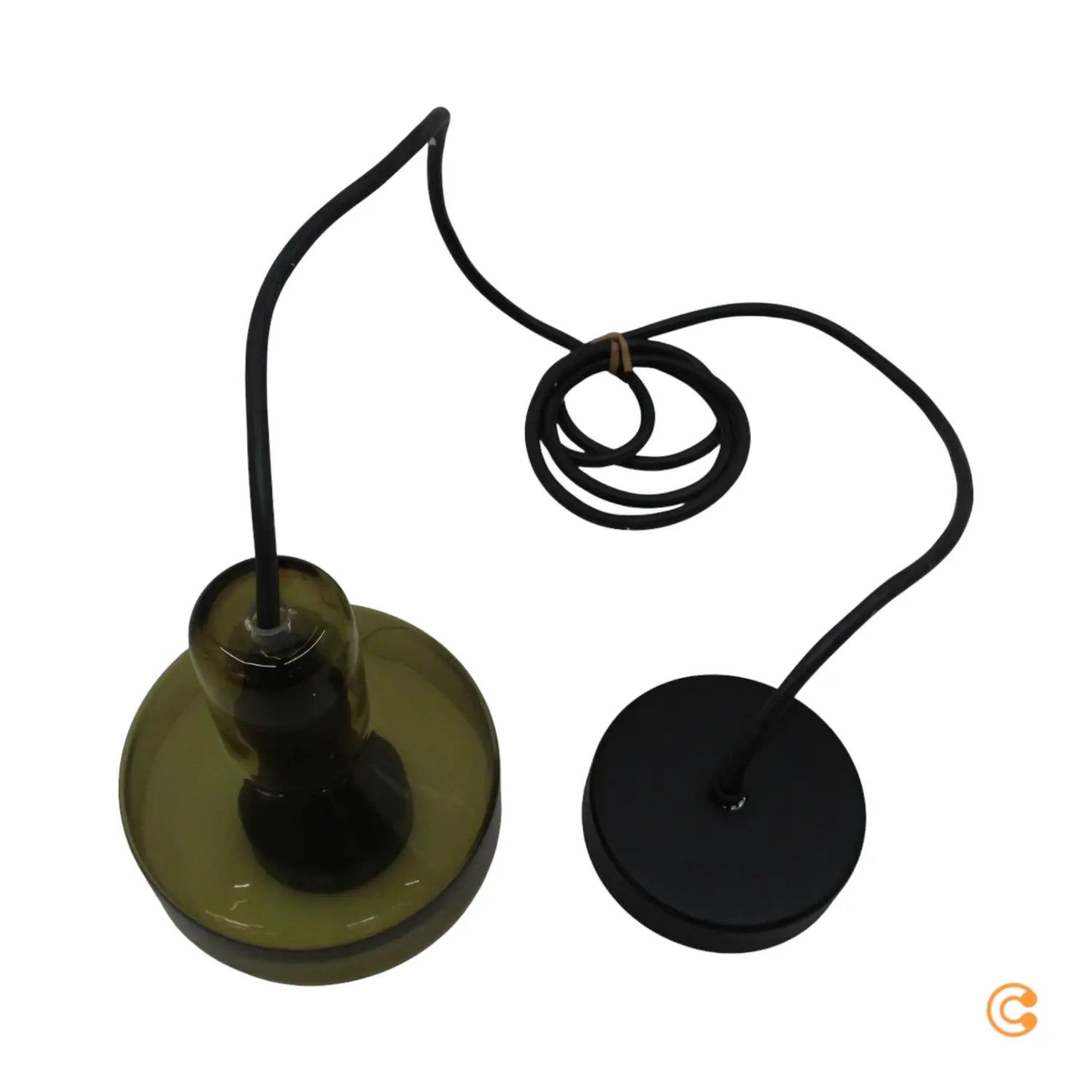 B-Ware Pendelleuchte Hängelampe Stablight Lampe Gu10 Led Glas Metall Grün Amber ø13,5cm - 8052993021724