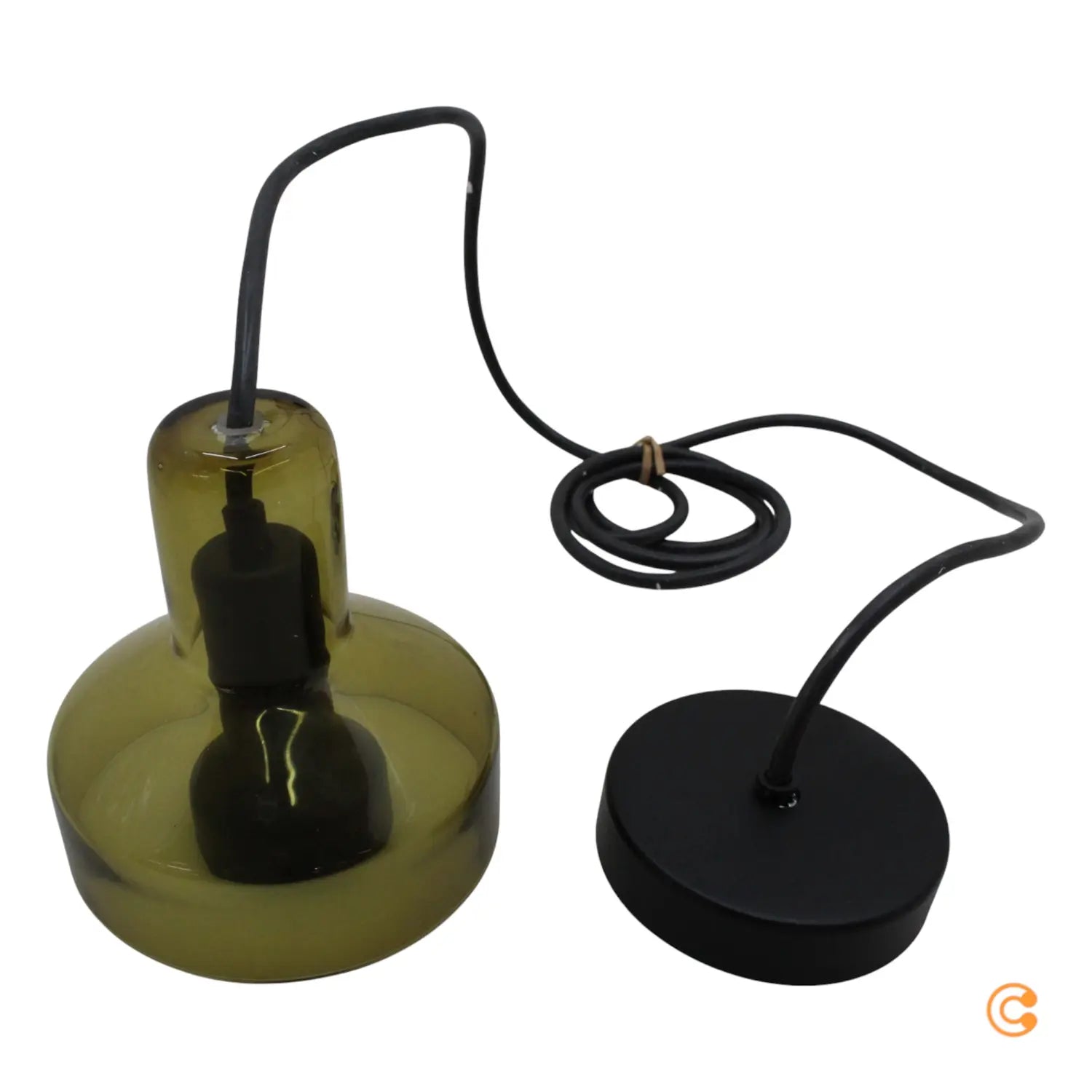B-Ware Pendelleuchte Hängelampe Stablight Lampe Gu10 Led Glas Metall Grün Amber ø13,5cm - 8052993021724