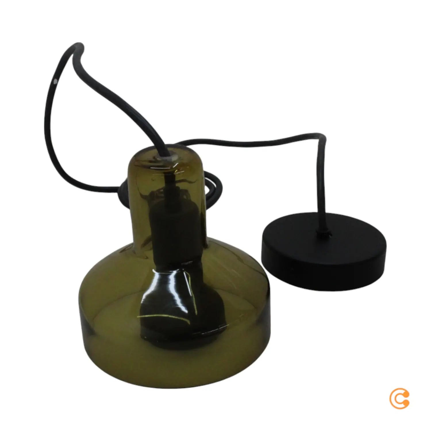 B-Ware Pendelleuchte Hängelampe Stablight Lampe Gu10 Led Glas Metall Grün Amber ø13,5cm - 8052993021724