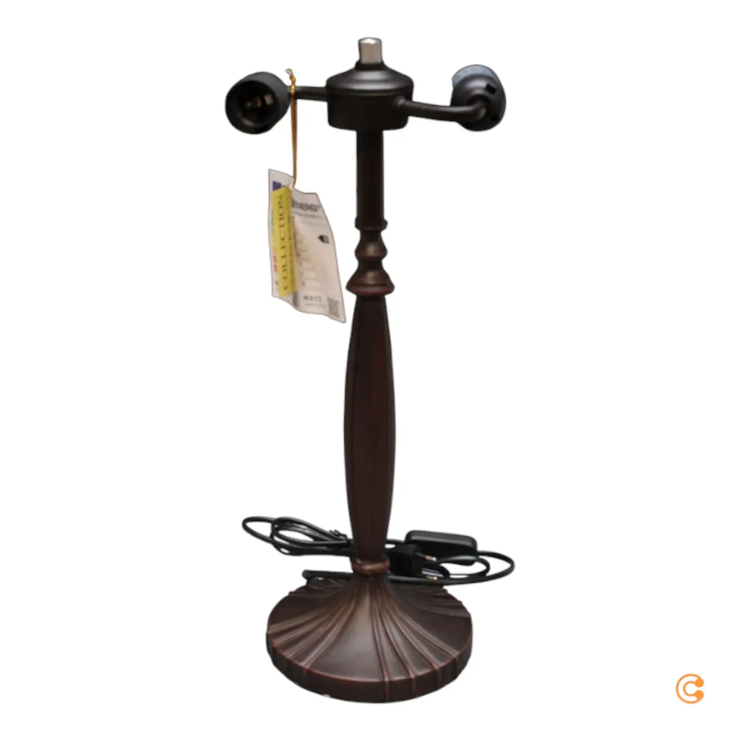 B-Ware Artistar Lampenfuß Tischleuchte Nero Athina Sockel 2x E27 50cm Braun Ersatzfuß - 2431587022082