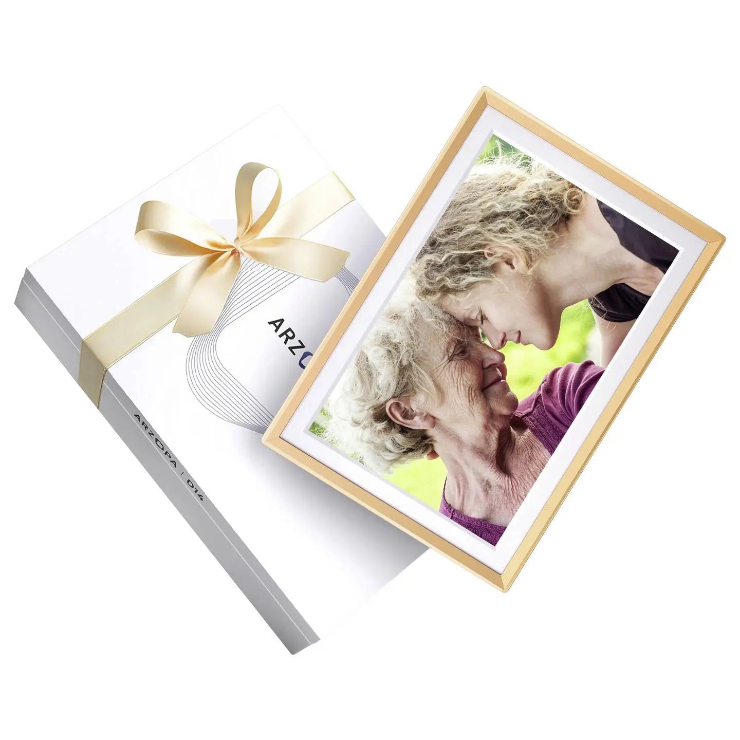 B-Ware Arzopa Digitaler Bilderrahmen Fotorahmen Wi Fi Fhd Touchscreen Gelbgold 14 Zoll - 4064161499055