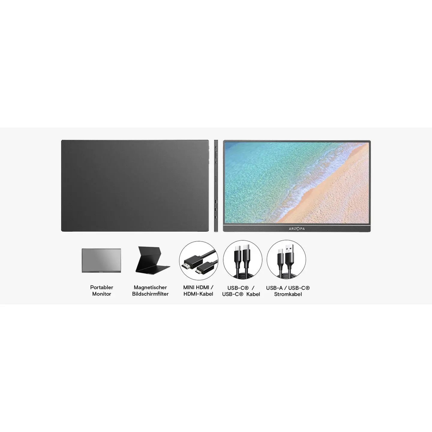 B-Ware Arzopa S1 Monitor Bildschirm Lcd Monitor 15.6 Zoll 1920 X 1080 Pixel Usb C Hdmi