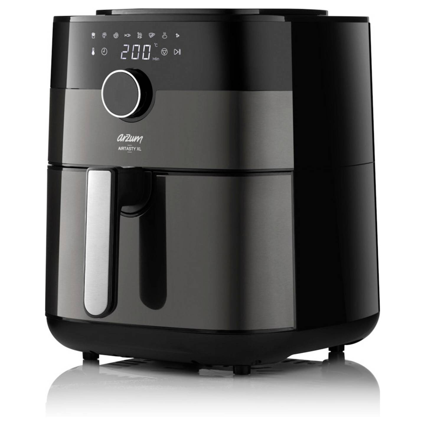 B-Ware Arzum Heissluftfritteuse Fritteuse Airfryer 6 L 1750 W Heißluft Schwarz Silber