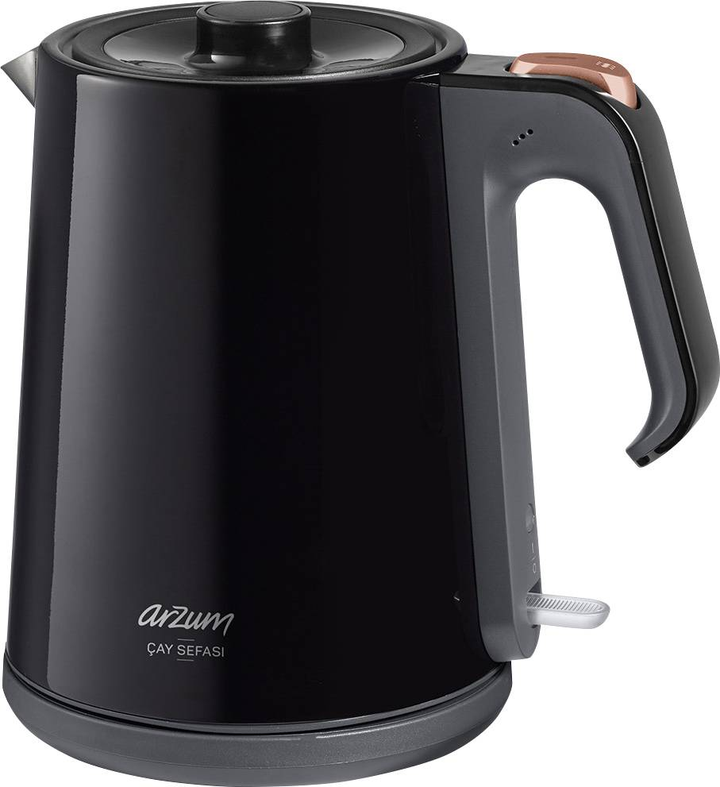 Arzum Teebereiter Kanne Schwarz Teekocher Edelstahlkessel Doppelwärmetechnologie B-Ware - 8693184911426