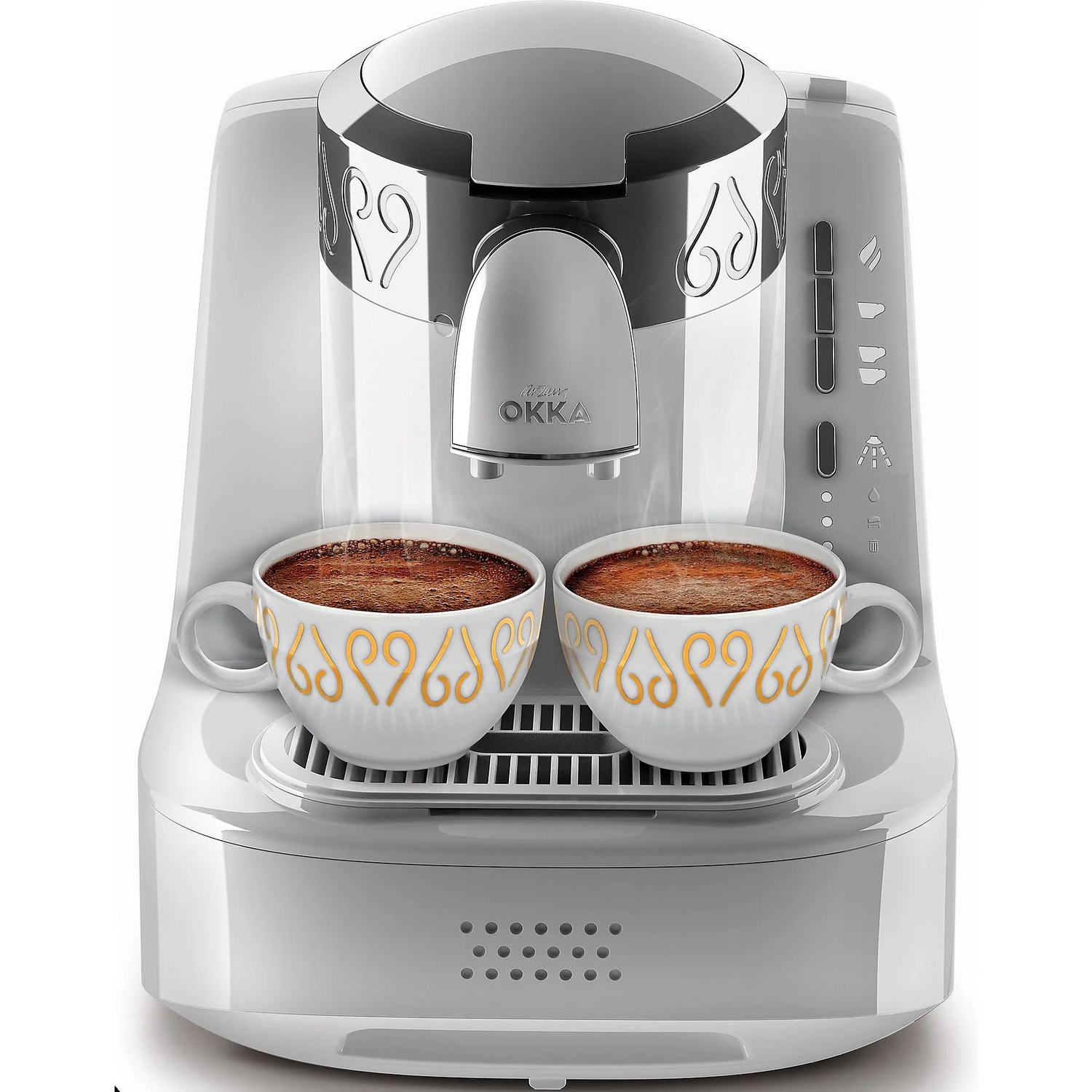 B-Ware Arzum Mokkamaschine Kaffeemaschine Ok002 Weiss 710 W 950ml Vollautomatisch Silber