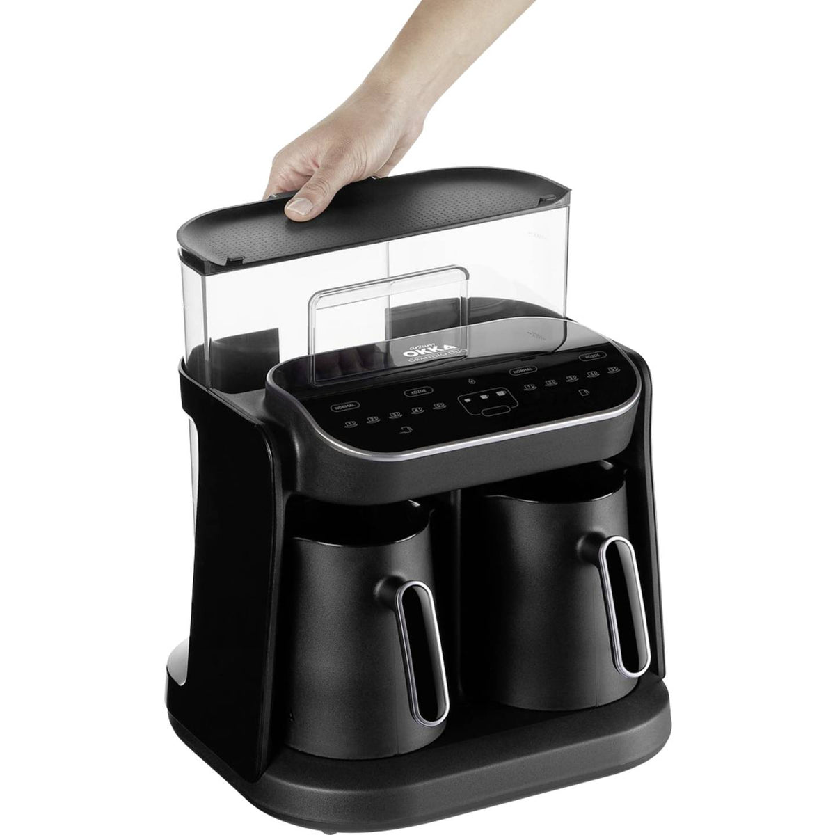 Arzum Mokkamaschine Kaffeemaschine Okka Grandio Duo Schwarz Chrom LED Display - 8693184910429