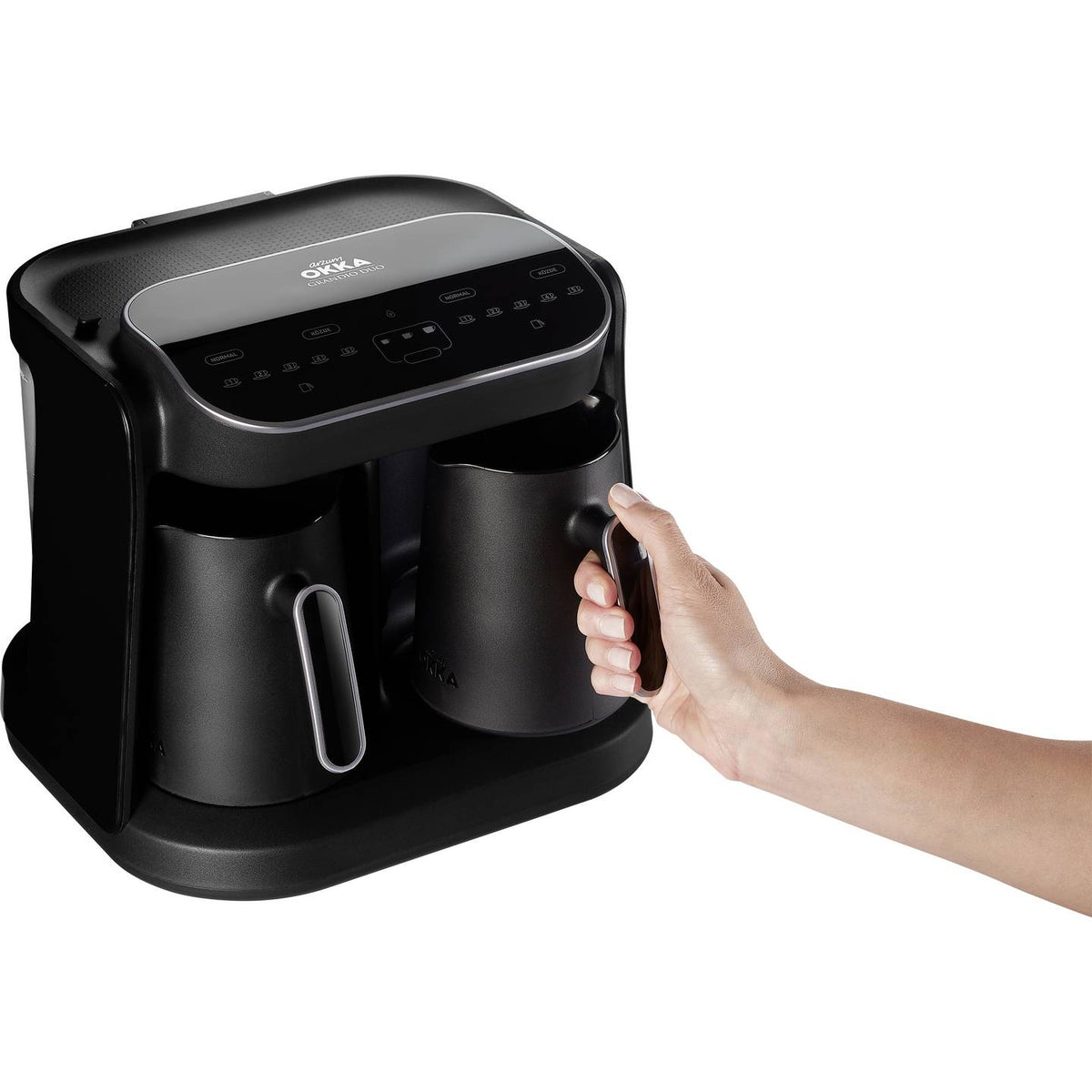 Arzum Mokkamaschine Kaffeemaschine Okka Grandio Duo Schwarz Chrom LED Display - 8693184910429