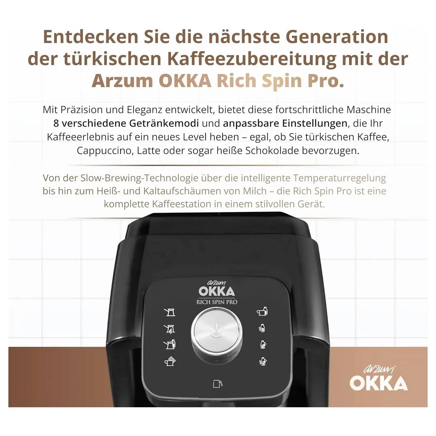 B-Ware Arzum Kaffeemaschine Mokkakocher Espressokanne Milchaufschäumer Bronze 5 Tassen - 8693184916650
