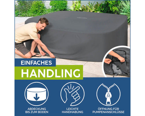 LAY-Z-SPA BW60333 X Large Square Thermal Hot Tub Cover - Grey - 6941607350881