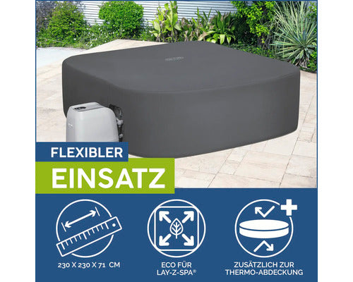 LAY-Z-SPA BW60333 X Large Square Thermal Hot Tub Cover - Grey - 6941607350881