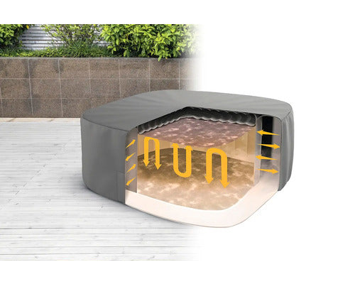 LAY-Z-SPA BW60333 X Large Square Thermal Hot Tub Cover - Grey - 6941607350881