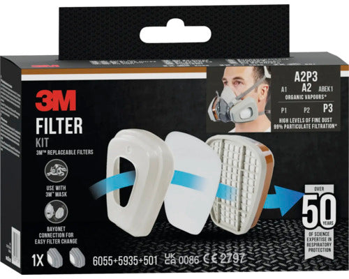 3M Pestizid-Filterkit für Atemschutzmasken 6003BC1 Schutz vor Dämpfen 2 Stück - 5902658117367