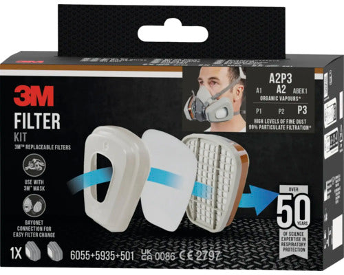 3M Pestizid-Filterkit für Atemschutzmasken 6003BC1 Schutz vor Dämpfen 2 Stück - 5902658117367