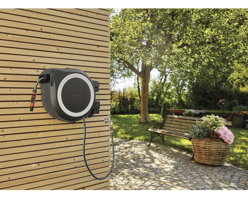 GARDENA Wand-Schlauchbox RollUp XL 35m Gartenbewässerung Schlauchbox grau - 4078500052078