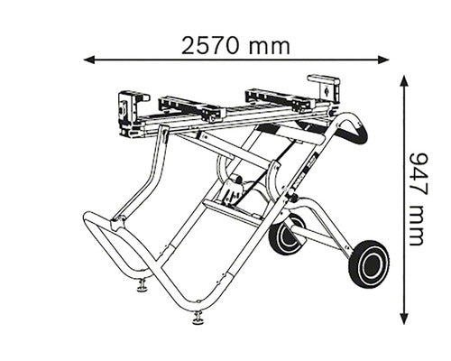 Bosch Professional Transport- und Arbeitstisch GTA 2500 W mobil platzsparend - 3165140526104
