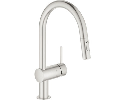 GROHE Küchenarmatur Einhand-Spültischbatterie Minta Handbrause supersteel matt - 4005176465116