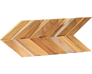 B-Ware Rebel of Styles Verblender Riemchen Holz UltraWood Teak Chevron Fischgrät 5 Stk