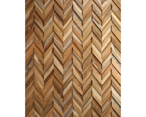 Rebel of Styles Verblender Riemchen Holz UltraWood Teak Chevron Fischgrät 5 Stk - 8715597011828