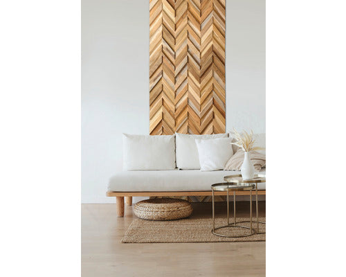 Rebel of Styles Verblender Riemchen Holz UltraWood Teak Chevron Fischgrät 5 Stk - 8715597011828
