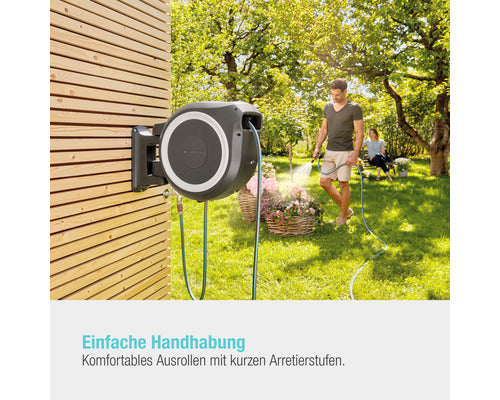 GARDENA Wand-Schlauchbox RollUp XL 35m Gartenbewässerung Schlauchbox grau - 4078500052078