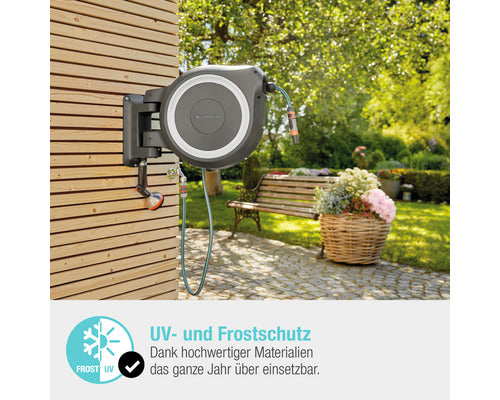 GARDENA Wand-Schlauchbox RollUp XL 35m Gartenbewässerung Schlauchbox grau - 4078500052078