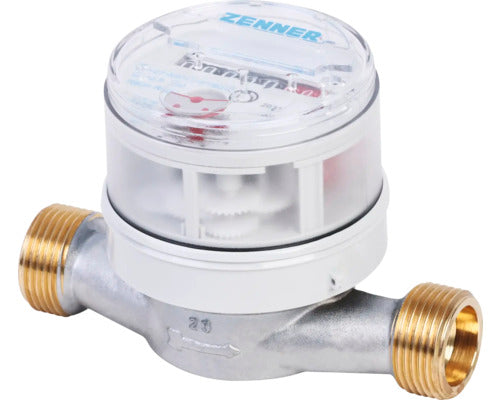 Zenner Wohnungswasserzähler Gartenwasserzähler ETKD Q3=2,5 1,5m³/h Messing 110mm - 4001471367698