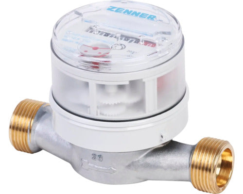 Zenner Wohnungswasserzähler ½" ETKD-M Q3=2,5 für Kaltwasser 80 mm Aufputz - 4001471576687