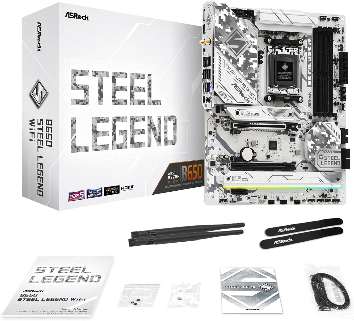 B-Ware Asrock B650 Steel Legend Wi Fi Mainboard Motherboard Sockel Am5 Ddr5 Atx - 4710483944598