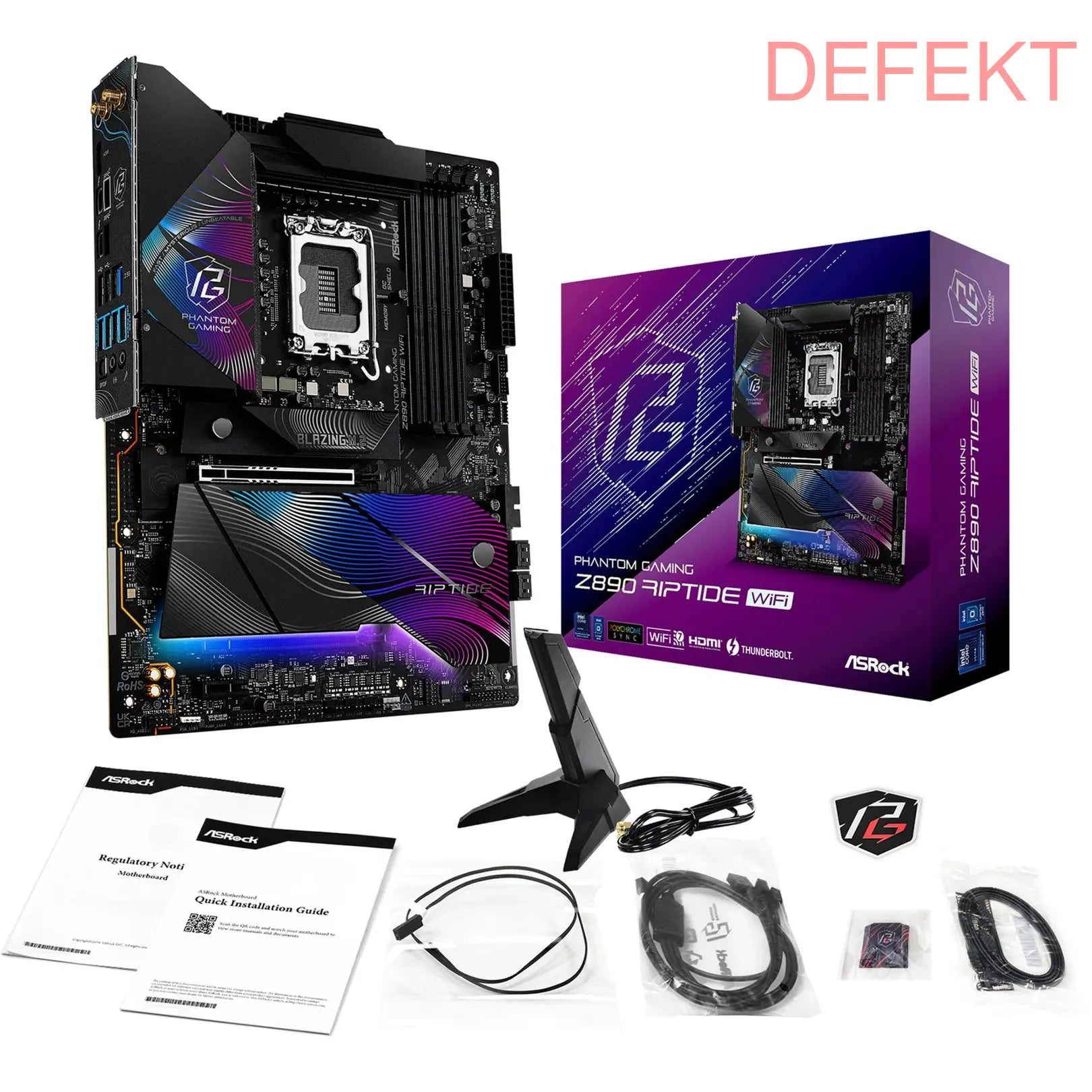 D-Ware As Rock Mainboard Atx Intel Gaming Wifi Riptide Phantom Gaming Z890 Defektware - 4710483949647