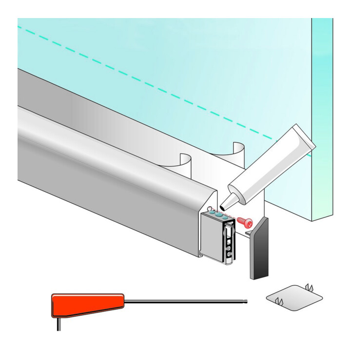 Assa Abloy Türdichtung Set Dichtung Innentür Schmal Silber 834mm Planet  B-Ware - 7612231025863