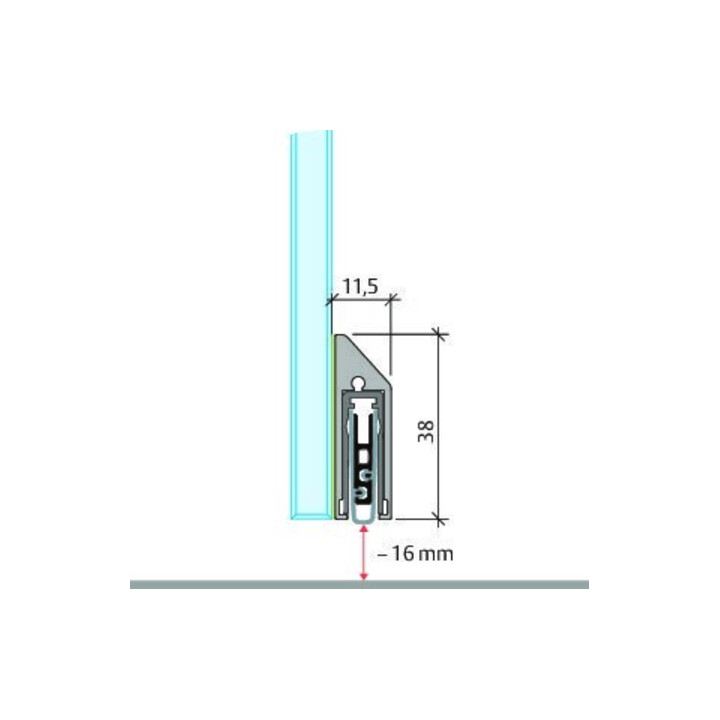 Assa Abloy Türdichtung Set Dichtung Innentür Schmal Silber 834mm Planet  B-Ware - 7612231025863