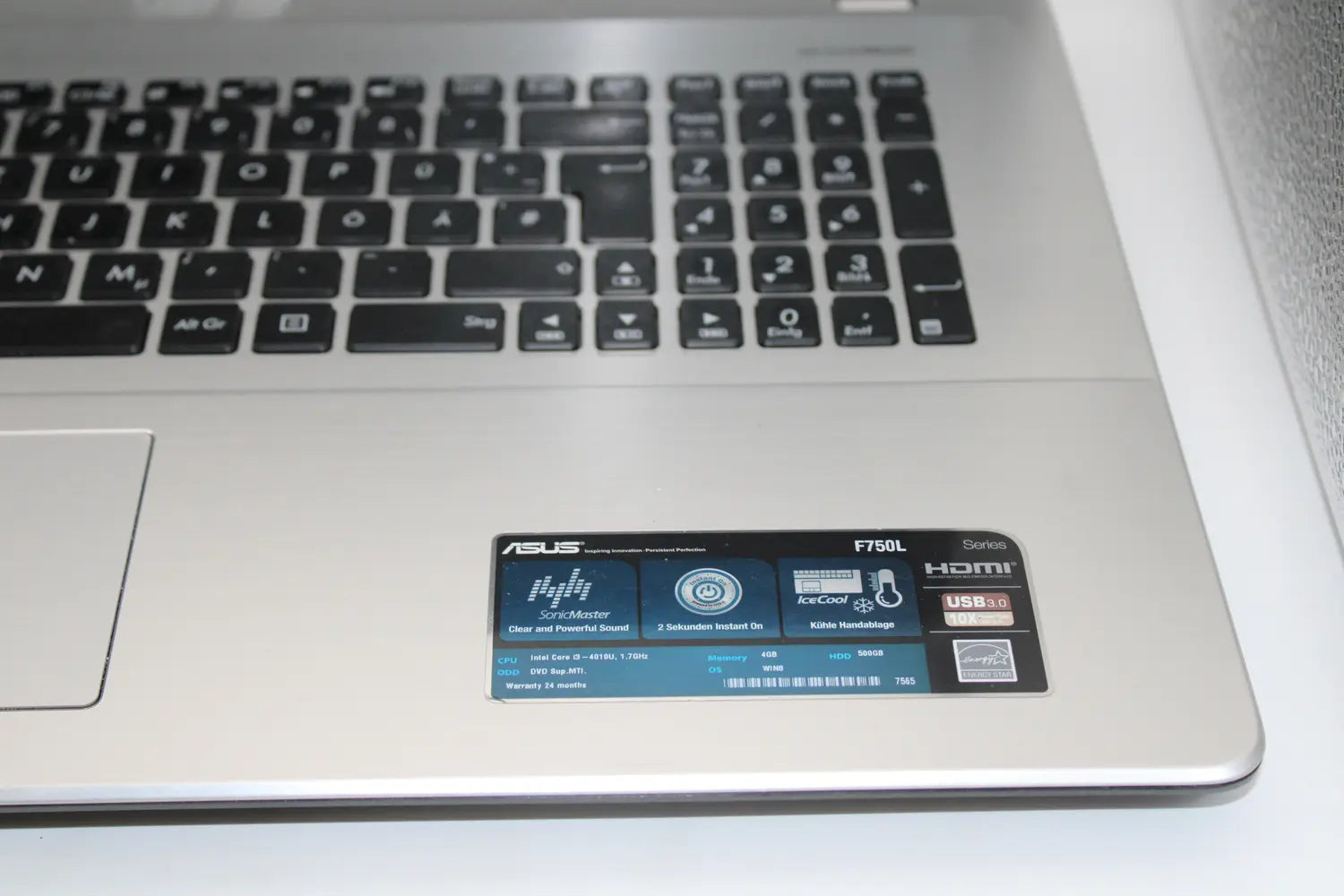 B-Ware Asus Laptop Notebook 17 Zoll Windows 8 500 Gb Schwarz Siehe Text/Fotos - 4716659647645