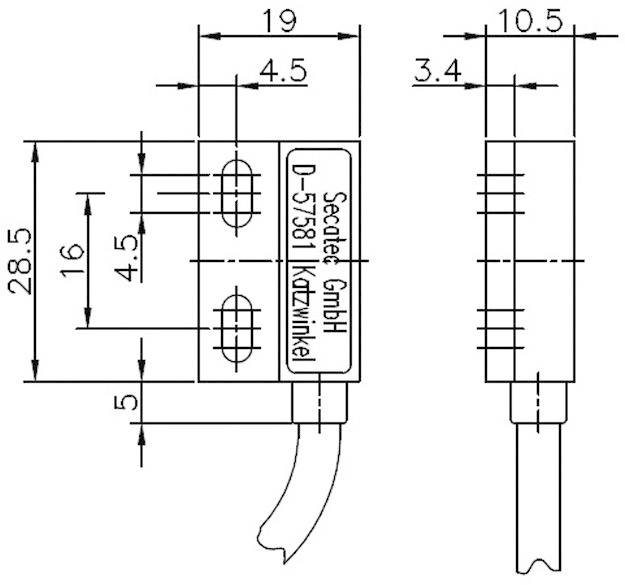 Secatec Mkf19 Xuak 30 V/Dc 30 V/Ac 0.2 A 3 Va Reed Kontakt 1 Wechsler B-Ware