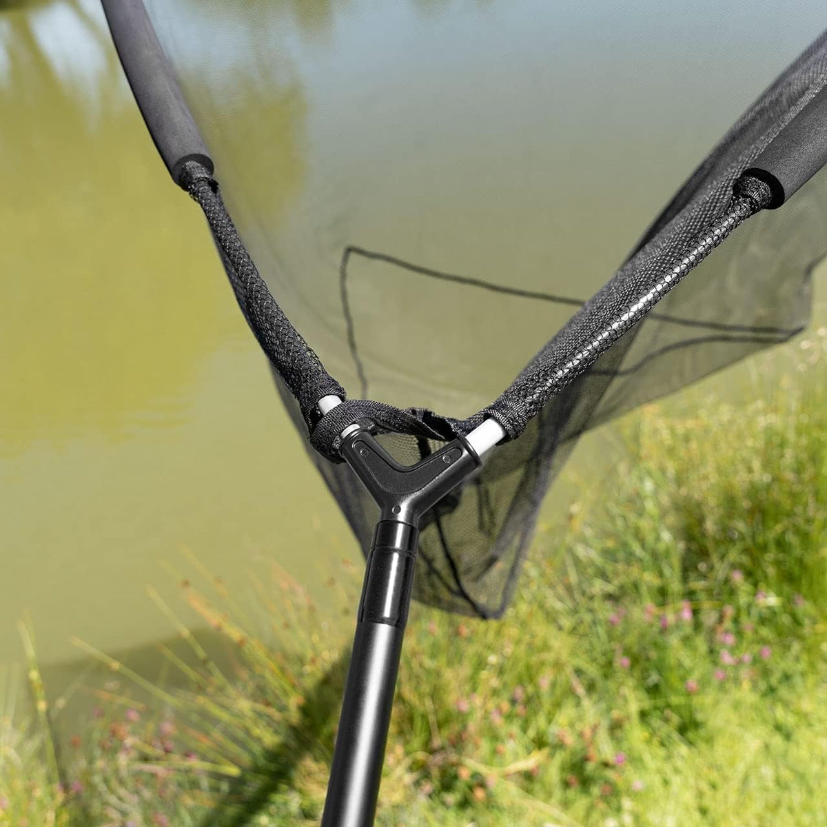 ATLAS Kescher 107cm Karpfenkescher Carbon 2-teilig schwimmend Angeln Angelsport - 1