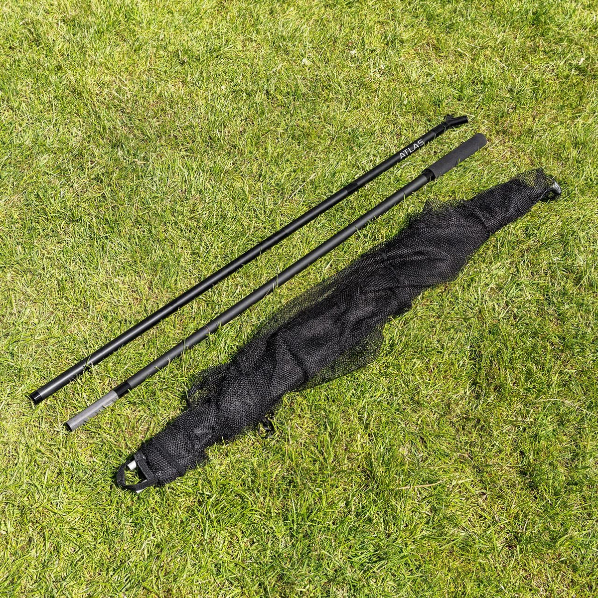 ATLAS Kescher 107cm Karpfenkescher Carbon 2-teilig schwimmend Angeln Angelsport - 1