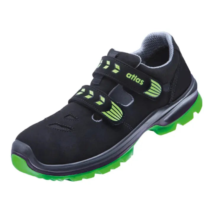 B-Ware Atlas Sandale Sicherheitsschuh Arbeitsschuh Esd S1 Schwarz Neongrün Größe 43 - 4043692262871
