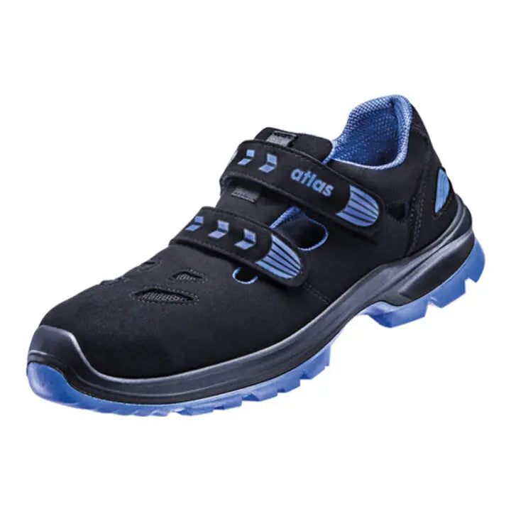 B-Ware Atlas Sandale Sicherheitsschuh Arbeitsschuh S1 P Schwarz Royalblau Größe 49 W 10 - 4043692278971