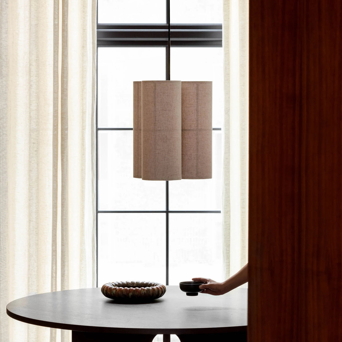 Audo Copenhagen Pendelleuchte Hängelampe Hashira Cluster creme Leinen Ø 32 cm - 5709262063604