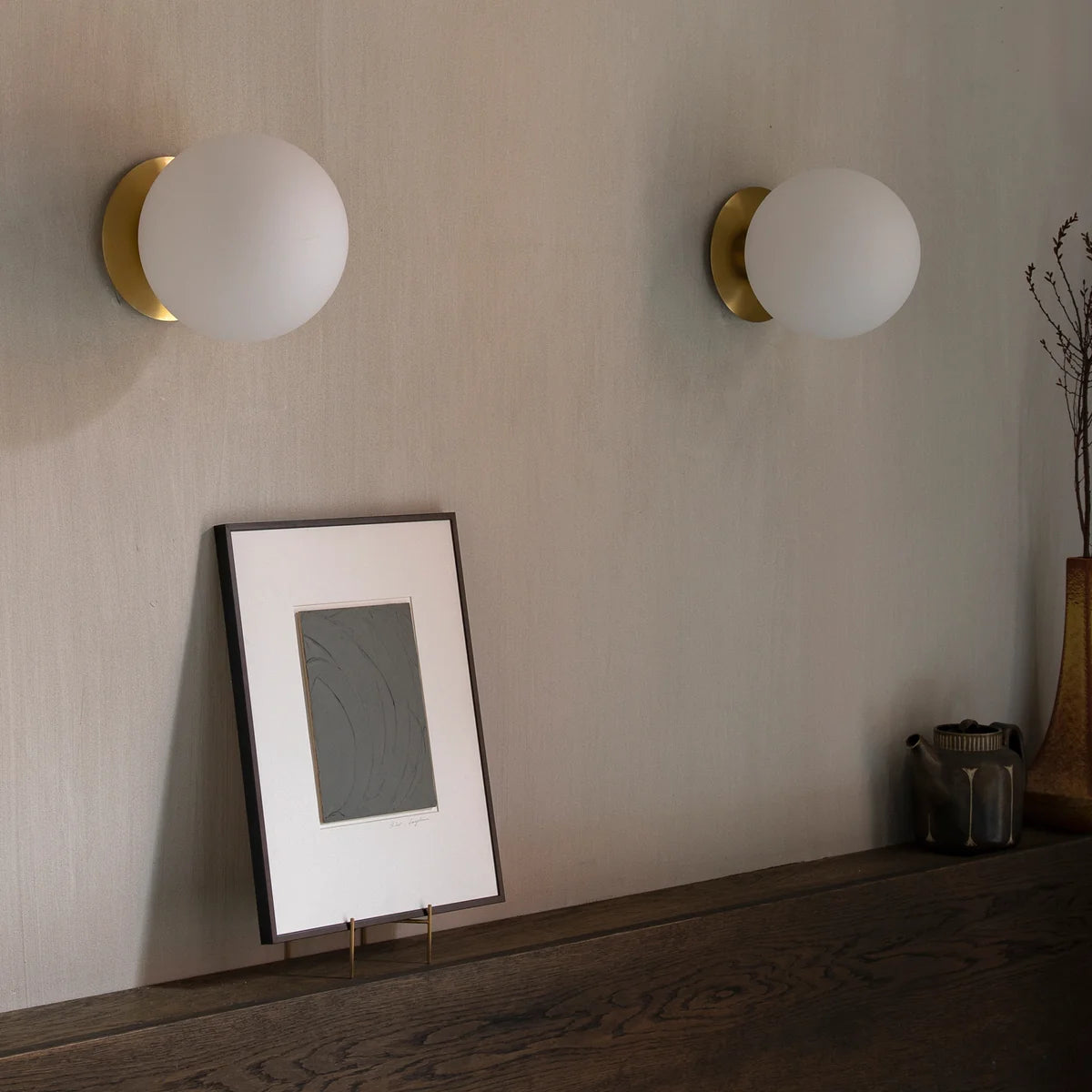 Audo Leuchte Lampe Wand Decke LED Opalglas Stahl poliert silber E27 dimmbar - 5709262273744