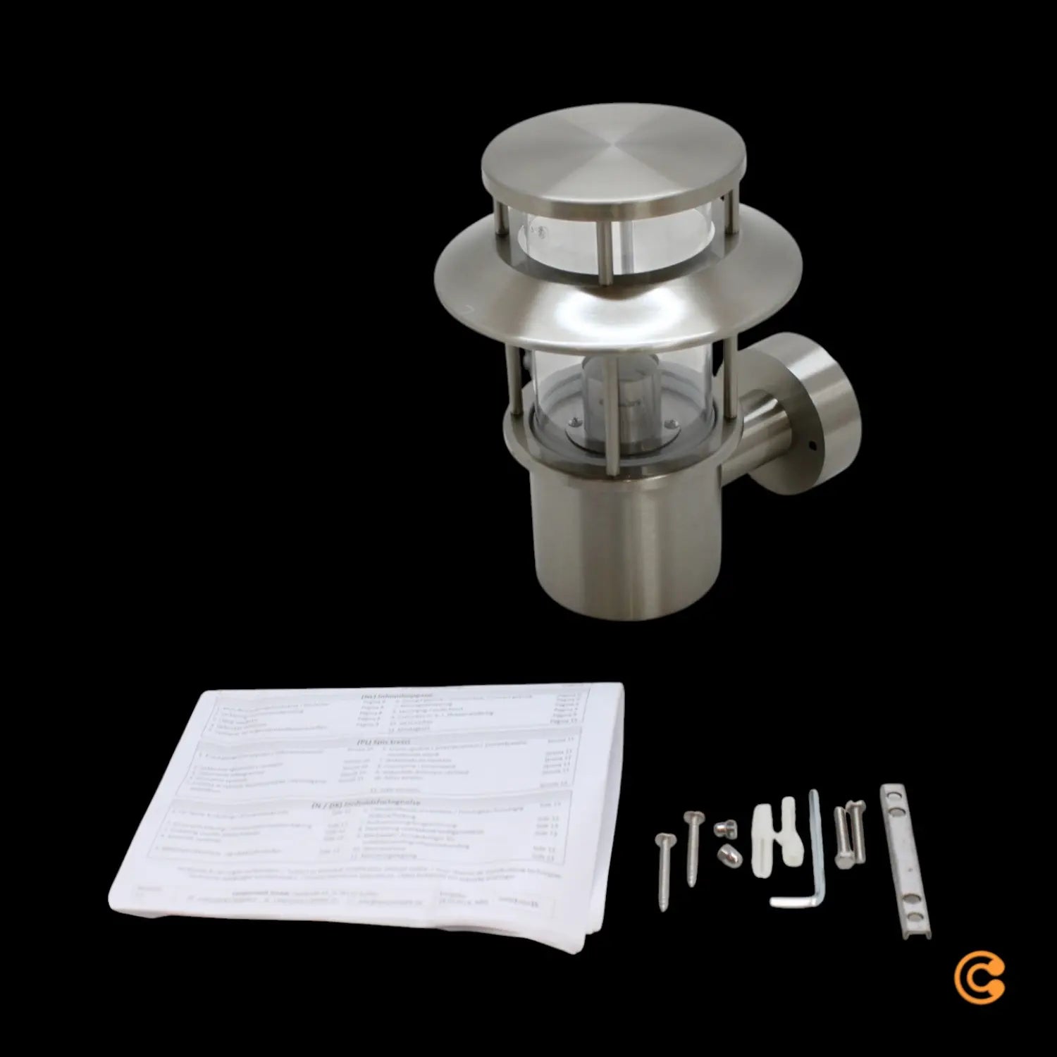 B-Ware Außenwandleuchte Wandlampe Leuchte Ludovica Edelstahl Glas Silber E27 Led I71 - 4251096549522