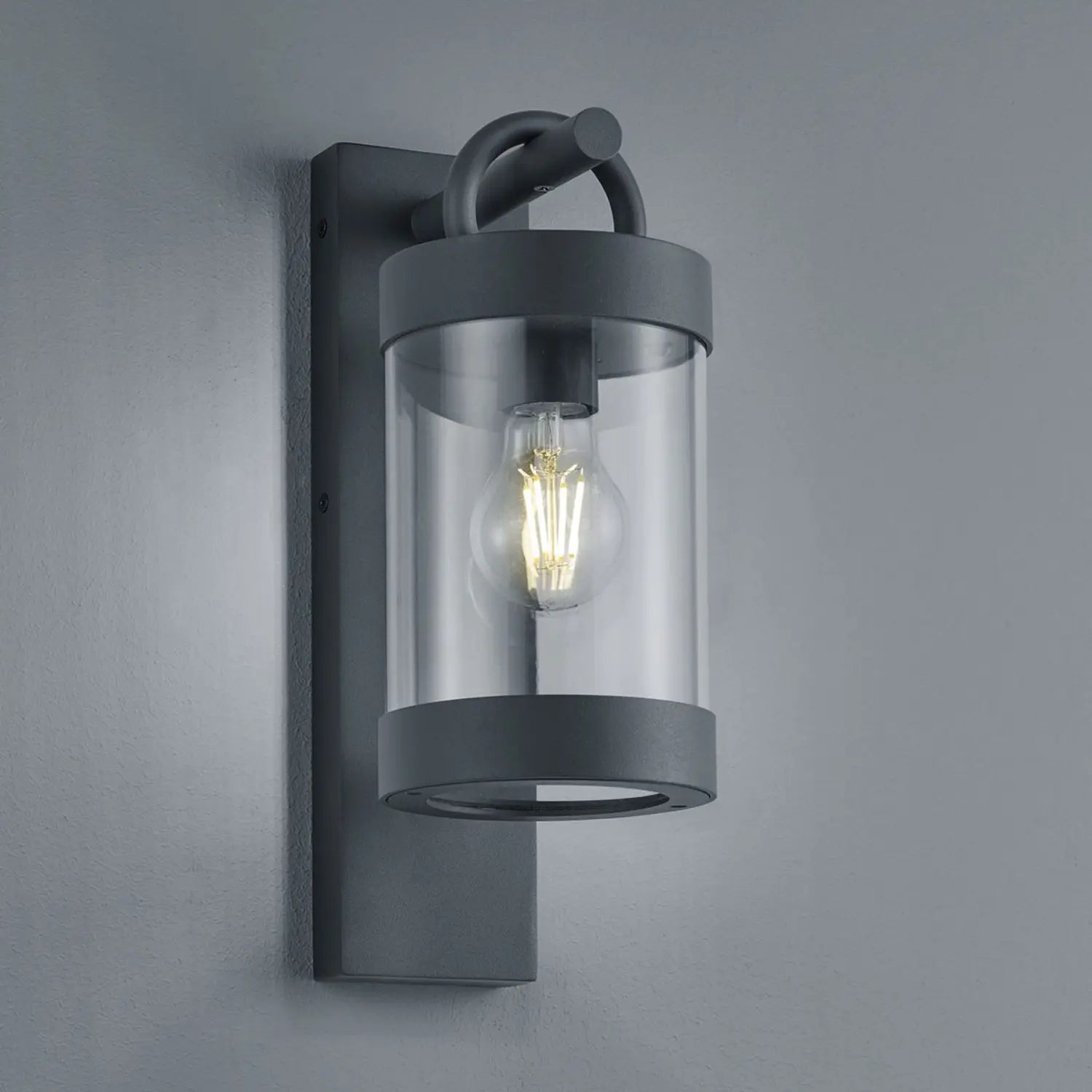 B-Ware Trio Lighting Außenleuchte Wandlampe Laterne Dämmerungssensor Anthrazit Samb906