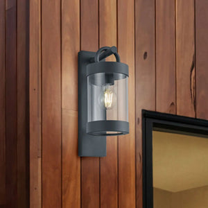 B-Ware Trio Lighting Außenleuchte Wandlampe Laterne Dämmerungssensor Anthrazit Samb906