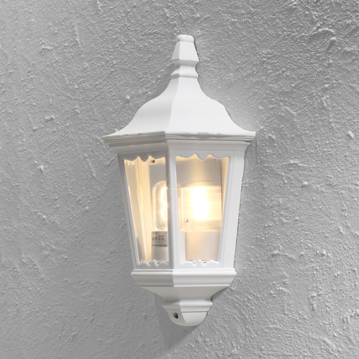 Konstsmide Außenwandleuchte Firenze Halbschale Außenlampe Wandlampe weiß IP44 - 7318307229257
