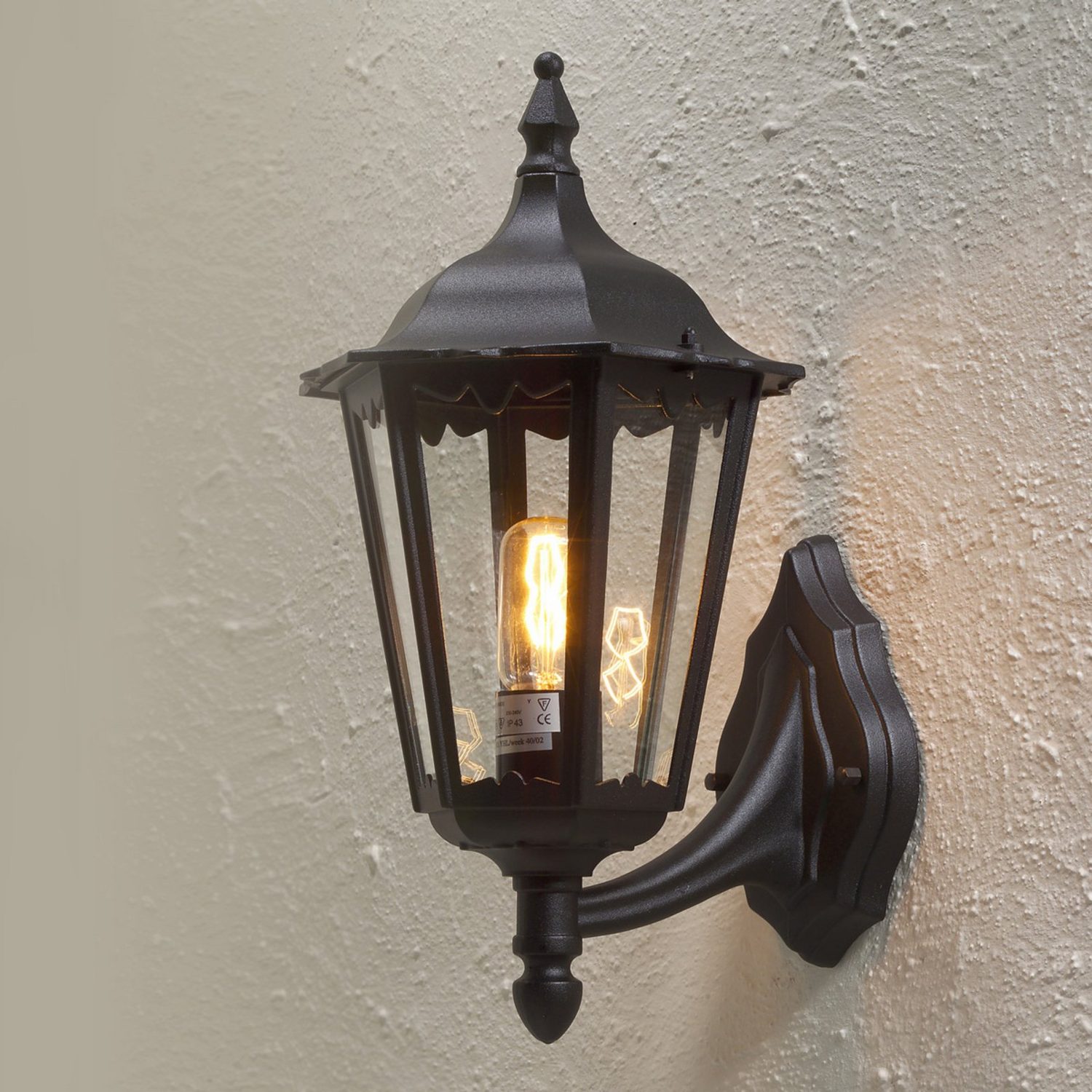B-Ware Konstsmide Außenwandleuchte Firenze Wandleuchte Wandlampe Stehend 48cm Schwarz - 7318307213751