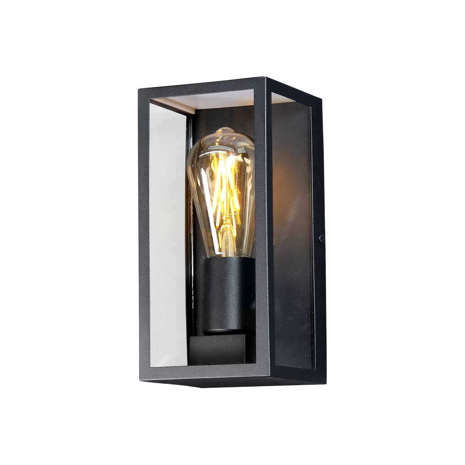 B-Ware Eco Light Außenwandleuchte Karo Aluminium Glas Schwarz Wandlampe Lampe Leuchte - 4250294315595