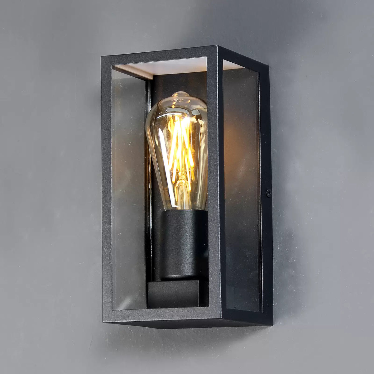 Eco-Light Außenwandleuchte Karo Aluminium Glas schwarz Wandlampe Lampe Leuchte - 4250294315595